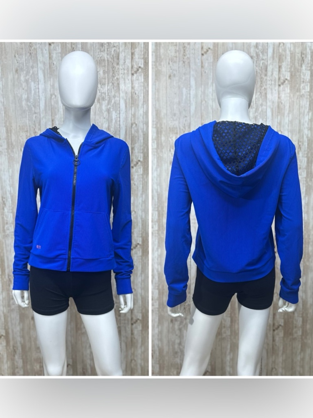 Beverly Beach by Dorit Kemsley Ribbed Marlin Blue Track Jacket [T58]